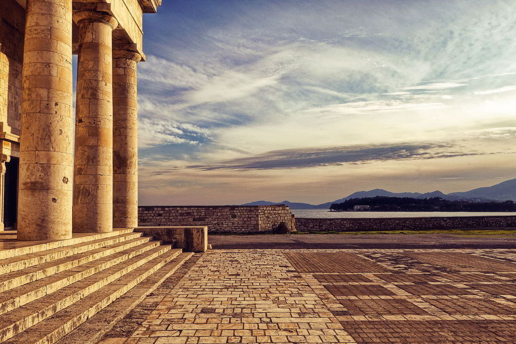 Holy Temple of Agios Georgios (St George). The Holy Temple of Agios Georgios was built in 1840 to meet the religious needs of the English soldiers who were doing their military service at that time. Its exceptional architecture makes it unique because of its resemblance to an ancient Doric temple and the rare frescoes of its interior. The Temple also offers a panoramic view of the area.